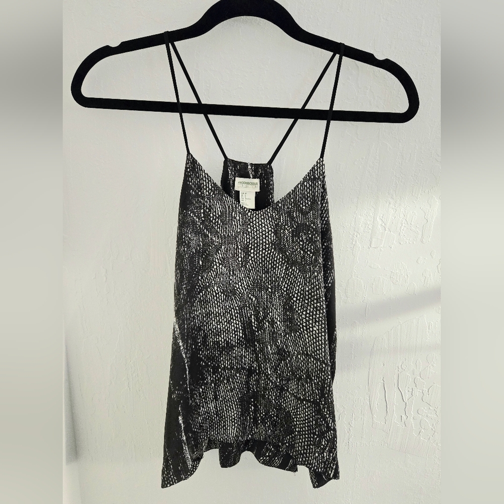 H&M Conscious Collection Black White Print Cami / Night Out Top | Size 2 (XS)